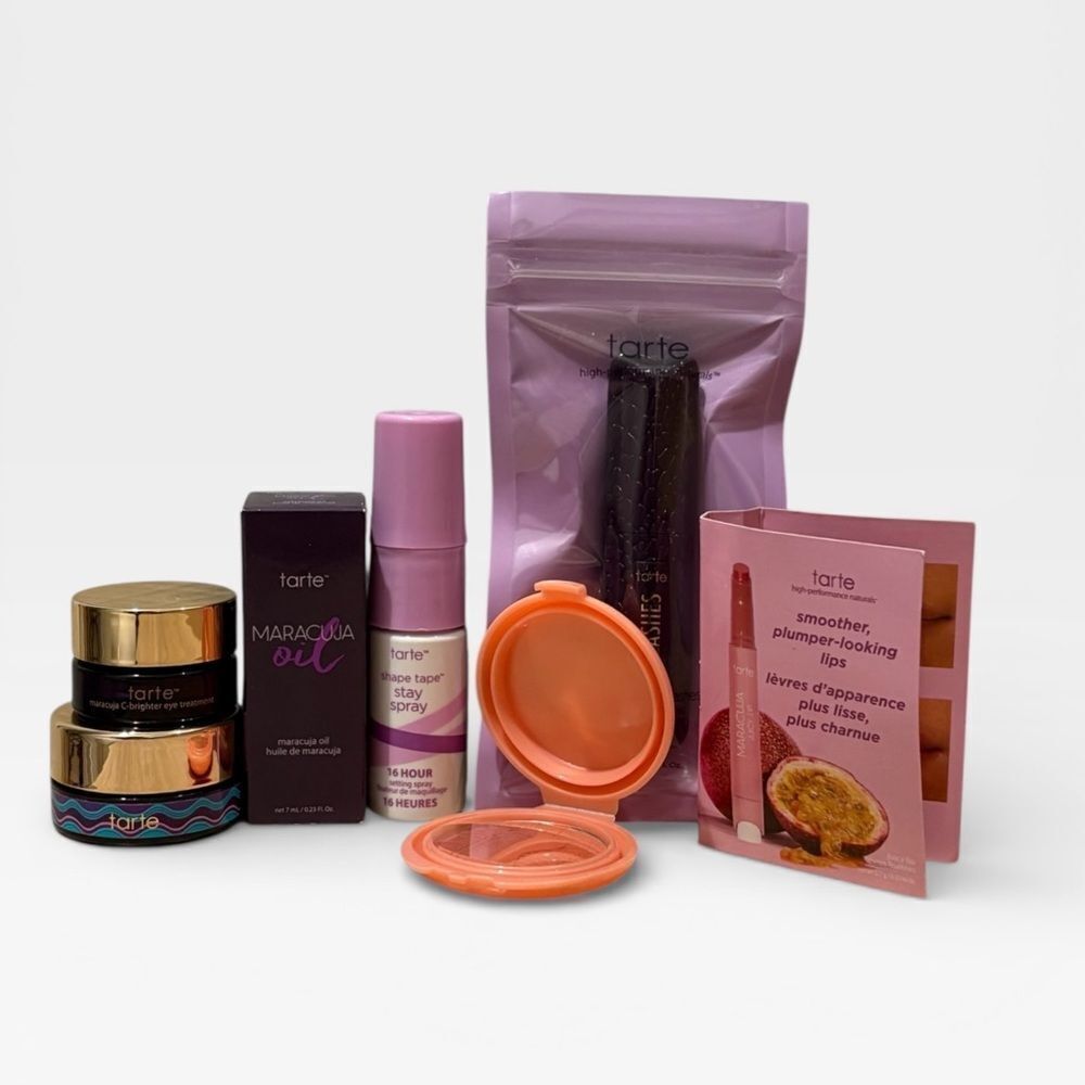 Tarte Deluxe 7-Piece Travel Beauty Sampler Lot, New and Sealed